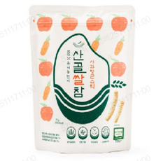 에코맘의산골이유식 산골쌀참, 혼합맛(사과/당근), 25g, 4개