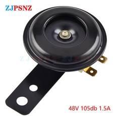 범용 호환 스쿠터 경적 6V 24V 48V 110db 전자 키트 시끄러운 72V 스피커 전기 12V 오토바이 자전거 36V 60V 방수 라운드, 48V 105db 1.5A 1pcs