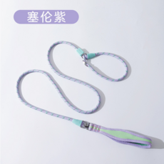 HIPIDOG 寵物牽引繩 撞色款 舒適P繩 防爆衝 中小型犬適用, 塞倫紫, 長度：1.55米