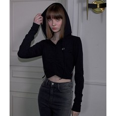 매장정품 로제프란츠 ROSEFRANTZ Shirring Hood Crop Long sleeve [Black] 5003957005 141554