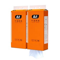 DONGLAN 冬蘭 懸掛抽取式衛生紙 原生木漿 乾濕兩用 加大加厚 柔軟親膚 可沖水溶解, 1套, 1000張, 27cm