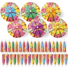 Vesici 음료용 열대 칵테일 우산 200개 히비스커스 몬스테라 잎 종이 우산 칵테일 피크 티키 파티 장식 하와이 루아우 파티 용품 여름 해변 음료 액세서리, 200