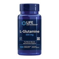 라이프익스텐션 L-글루타민 500mg 캡슐 100정 139203, 1개, 100, 100