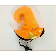 별장식 반려동물 할로윈 코스튬 마녀모자 오렌지