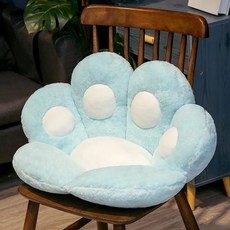 카와이 고양이 발 좌석 쿠션 스 퀴시 거대한 박제 동물 플러시 부드러운 소파 실내 홈 의자 장식 베개 선물 소녀 어린이, 동그란 파란색