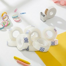 잘잘리오 리필 테이프 M15 투명 15mm x 20m 잘잘리오 휴대용 미니 디스펜서 리필용, 10개
