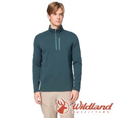 【wildland 荒野】男Polartec PSP彈性半開襟長袖極暖衣『暮嶺藍』P2628