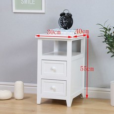 협탁 좁은 침실 북유럽 심플 단단한 거실, 완전 조립 완료, 화이트 2단 서랍