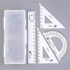 YASI 學生專用 4件式 鋁合金尺套裝, 1個, 白色鋁合金套尺4件套,1份裝