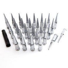 24개 세트 M14 x 1.5 크롬 원뿔형 볼록형 휠 스파이크 너트와 1개 소켓 키 램 1500 2012-2022 F-150 2015-2017 F-250 F-350 2003-2, 9/16-18, 32