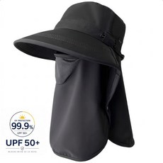 바이샌드 여성 햇빛가리개 자외선차단 작업모자, 블랙, 1개