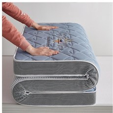 EXTRAVAGANT HEALTHY LIFE 乳膠記憶海綿床墊 可摺疊收納 嬰兒肌A類標準面料, 鉆石藍色-厚度6cm-拒絕塌陷,80*190cm（此尺寸限灰色）