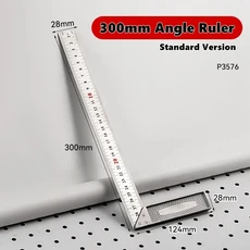 알루미늄 합금 사각 눈금자 90 터닝 목공 강철 측정 도구 게이지, 02 300mm