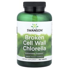 스완슨 브로큰 셀 월 클로렐라 Swanson Broken Cell Wall Chlorella 360정, 1개