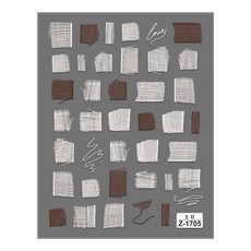 클래식네일 체크패치 네일스티커 젤네일아트재료, 1개, 브라운화이트 (202)