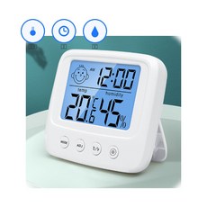 오토림 디지털 온습도계 LCD 대화면 알람기능 거치대+벽걸이 초정밀탁상형, 1개, 화이트 (건전지 미포함)