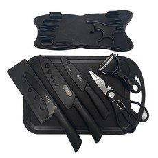 露營刀具組/不生鏽刀具, 1套, 刀具3+刨刀+砧板+刀架+料理剪刀