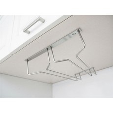 台灣製造 304不鏽鋼高腳杯架 精典雙排附鉤 酒杯架 馬克杯架, 1個, 32公分款