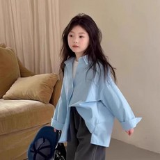 女童翻領長袖襯衫 兒童韓版洋氣薄款外套上衣