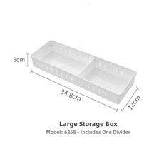 확장형 서랍 수납함 칸막이가 정리 도구 류 내장형 걸이식 수납 디자인, 1개, 2. 칸막이 있음 - 길이 조절 불가 - 대형 흰색