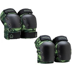 Pro-Tec Street 무릎/팔꿈치 패드 세트 오픈 백 체커 M_171303, 카모