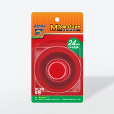알파 M시리즈 폼양면테이프 투명 24mmx1.5M (0.8T/아크릴폼) 낱개, 1개