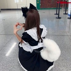 魔法貓尾電動尾巴 六擋遙控 磁吸 聲控 可動狐狸尾巴cos獸尾, 純白真毛十字狐狸尾巴,智能聲控磁吸款, 1個