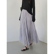 에이시크 샤 캉캉 티어드 밴딩 롱 스커트 C26ASK065