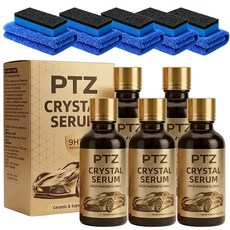 PTZ 크리스탈 세럼 100ML 세라믹 자동차 코팅 키트 9H 자동차용 고급 그래핀 세라믹 코팅 스프레이 광택 소수성 스크래치 방지, 5개