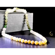 ₍мσσи_нασ ᙏ̤̫͚ 老礦和田玉 多寶 6mm佛珠 編織無彈力吊墜鏈子 108顆 緩和情緒, 1個