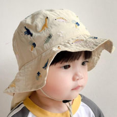 아기 플랩캡 공룡 자수 남아 다이노 동물 수영 모자
