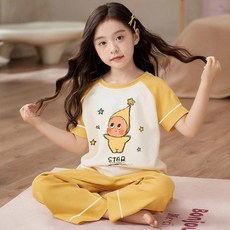 마인크래프트 어린이 잠옷 남아용 여름 순면 반팔 파자마 세트 캐릭터 홈웨어 유아 키즈 초등 반바지 실내복 구성, #T53014# 스타