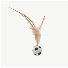 寵愛毛宅 貓咪玩具 造型彈力球 羽毛逗貓棒 貓咪解悶自嗨玩具, 1個, 足球