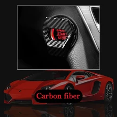 호환 자동차 엔진 시동 정지 스위치 단추 커버 장식 액세서리 스티커 인테리어 스타일링 1PC, 03 carbon, 1개
