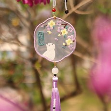 熱銷 刺繡手工diy材料包 自繡製作平安福禦守書簽掛件雙麵繡蘇繡送男友禮物, 【四季平安紫】送繡繃+禮盒 【需自己縫製, 1個