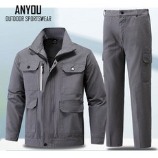 ANYOU 작업복 반사 집업 두터워지다 더러움을 방지하다 용접작업복 방수 스포츠 상하의 세트