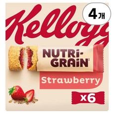 켈로그 뉴트리 그레인 딸기 스낵 바 Kellogg's Nutri-Grain Strawberry Snack Bars 37g, 4개