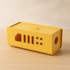 레디박스 대용량 다용도 멀티탭 전선 케이블 수납 정리 보관함, 노랑