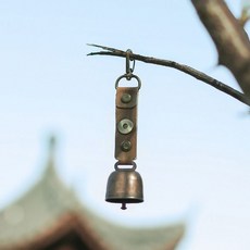 캠핑 풍경 현 등산 방울 종소리 빈티지 백패킹 윈드벨 46310ea 1(pc), 브라운