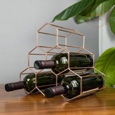 육각 골드 프레임 와인렉 와인거치대 와인용품, 로즈골드6구, 1개