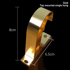 1Pcs 단일 더블 교수형 커튼 막대 브래킷 알루미늄 합금 고정 클립 행거 후크 가구 하드웨어 크로스바 지원, 03 Gold-Top mounted, 1개