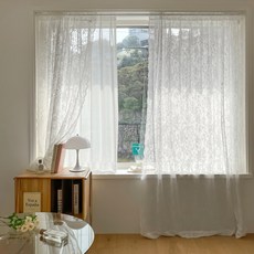 까르데코 로코코 긴창 앤틱 레이스커튼 2장