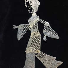 手工皮影 雪花雕工 上等牛皮 高33cm, 如圖所示, 1個