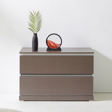 NEW 솜씨방 로렌 800 서랍장 속 깊은 침실 서랍장, 2단, 카키그레이