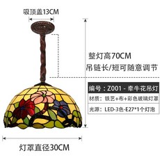 스테인글라스 조명 데코 팬던트 스테인드글라스 스테인드, 30cm 모닝글로리