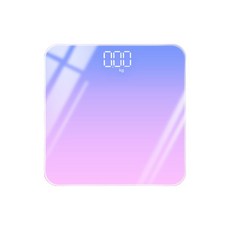 [온도측정가능] 파스텔 LED 체중계 디지털 미니 체중계, 오로라퍼플