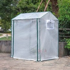 비닐하우스 길고양이 온실 투명 겨울급식소 방한, 1개, 130 90x150cm 화이트 커버 + 프레임