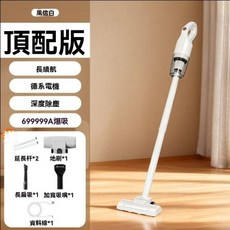 無線手持吸塵器 強勁吸力清潔 多功能刷頭 輕巧便攜 居家車用皆宜, 白色, 限定款【德係無刷機芯-深度除塵】多重過濾