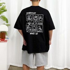 [마이빅스타일] 에브리데이 오버핏 반팔티 5XL 국내생산 빅사이즈 루즈핏 남여공용 티셔츠