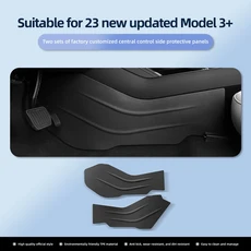 쿠쿠스토어 테슬라 모델 3 하이랜드 2024 센터 콘솔 측면 킥 방지 패드 TPE 도어 실 스트립 보호 커버, 01 Central Control Side